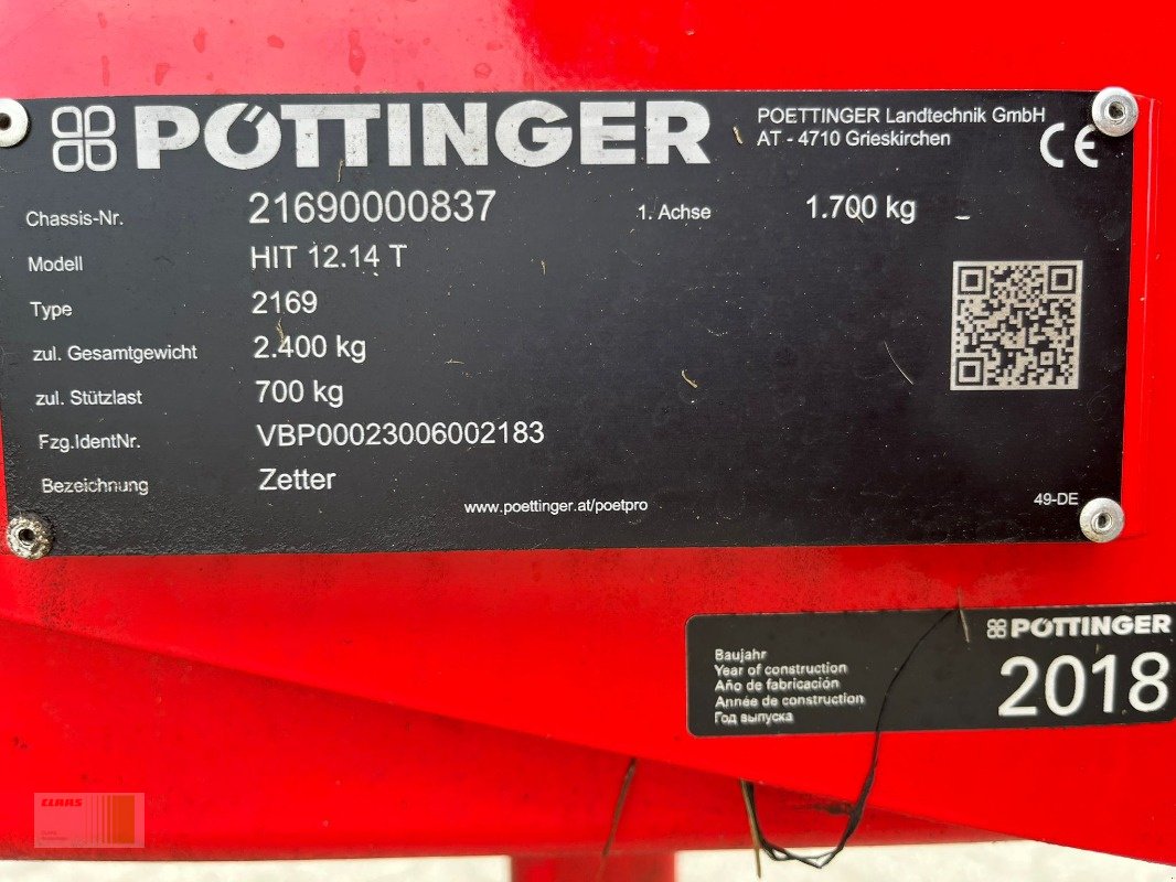Kreiselheuer typu Pöttinger HIT 12.14 T, Gebrauchtmaschine w Risum-Lindholm (Zdjęcie 3)
