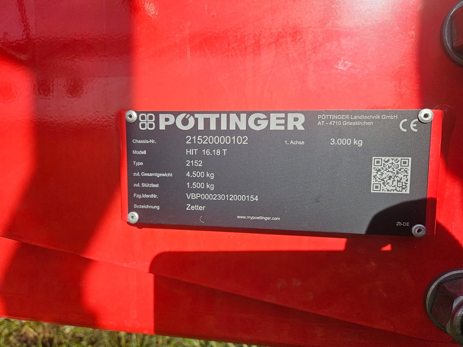 Kreiselheuer Türe ait Pöttinger HIT 16.18 T, Gebrauchtmaschine içinde Untrasried (resim 4)