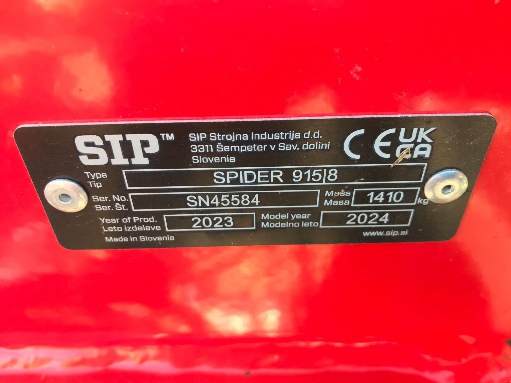 Kreiselheuer Türe ait SIP SPIDER 915 / 8, Gebrauchtmaschine içinde UZERCHE (resim 11)