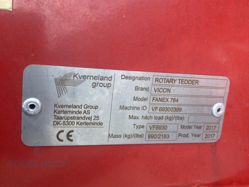 Kreiselheuer typu Vicon Fanex 764, Gebrauchtmaschine v Stockach (Obrázek 4)