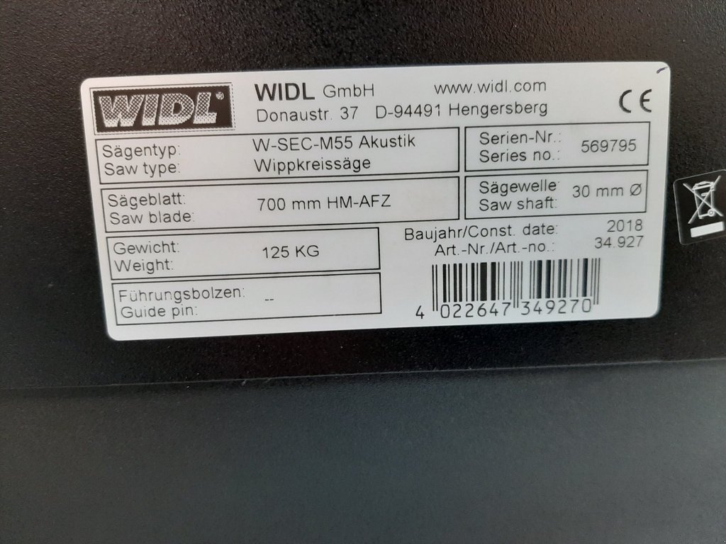 Kreissäge & Wippsäge типа Widl W-SEC-M55 Akustik, Neumaschine в Bühl (Фотография 3)