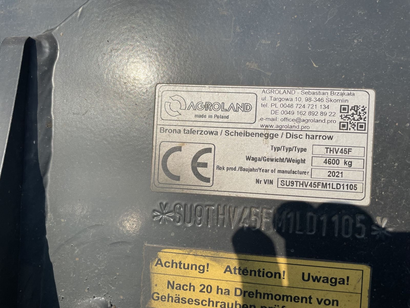 Kurzscheibenegge του τύπου Agroland Titanium Heavy 450, Gebrauchtmaschine σε Harmannsdorf (Φωτογραφία 7)