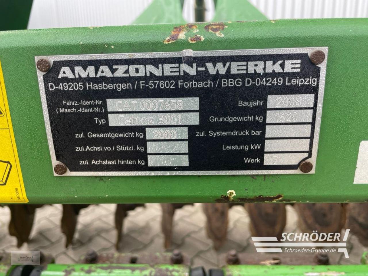 Kurzscheibenegge typu Amazone CATROS 3001, Gebrauchtmaschine w Wildeshausen (Zdjęcie 8)