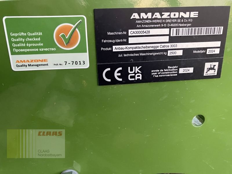 Kurzscheibenegge типа Amazone CATROS+ 3003 SPECIAL, Vorführmaschine в Hollfeld (Фотография 14)