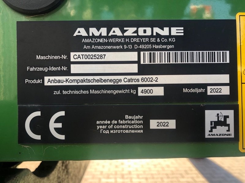 Kurzscheibenegge des Typs Amazone Catros 6002-2, Gebrauchtmaschine in Nauen (Bild 10)