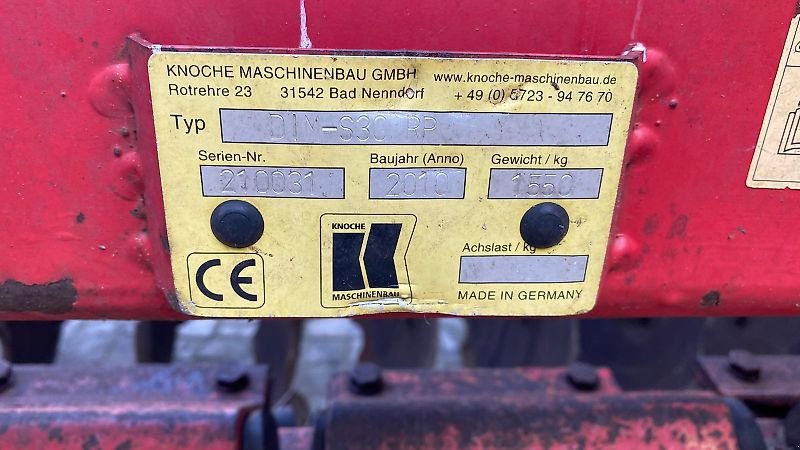 Kurzscheibenegge Türe ait Knoche DIM-S30 RP, Gebrauchtmaschine içinde Itterbeck (resim 12)