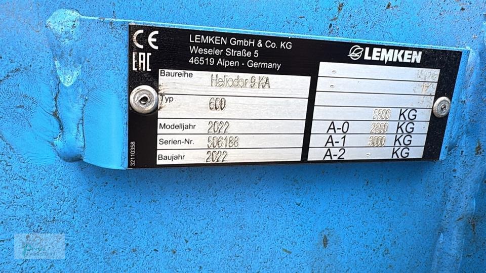 Kurzscheibenegge типа Lemken Heliodor 9/600 K, Gebrauchtmaschine в Bad Kötzting (Фотография 4)