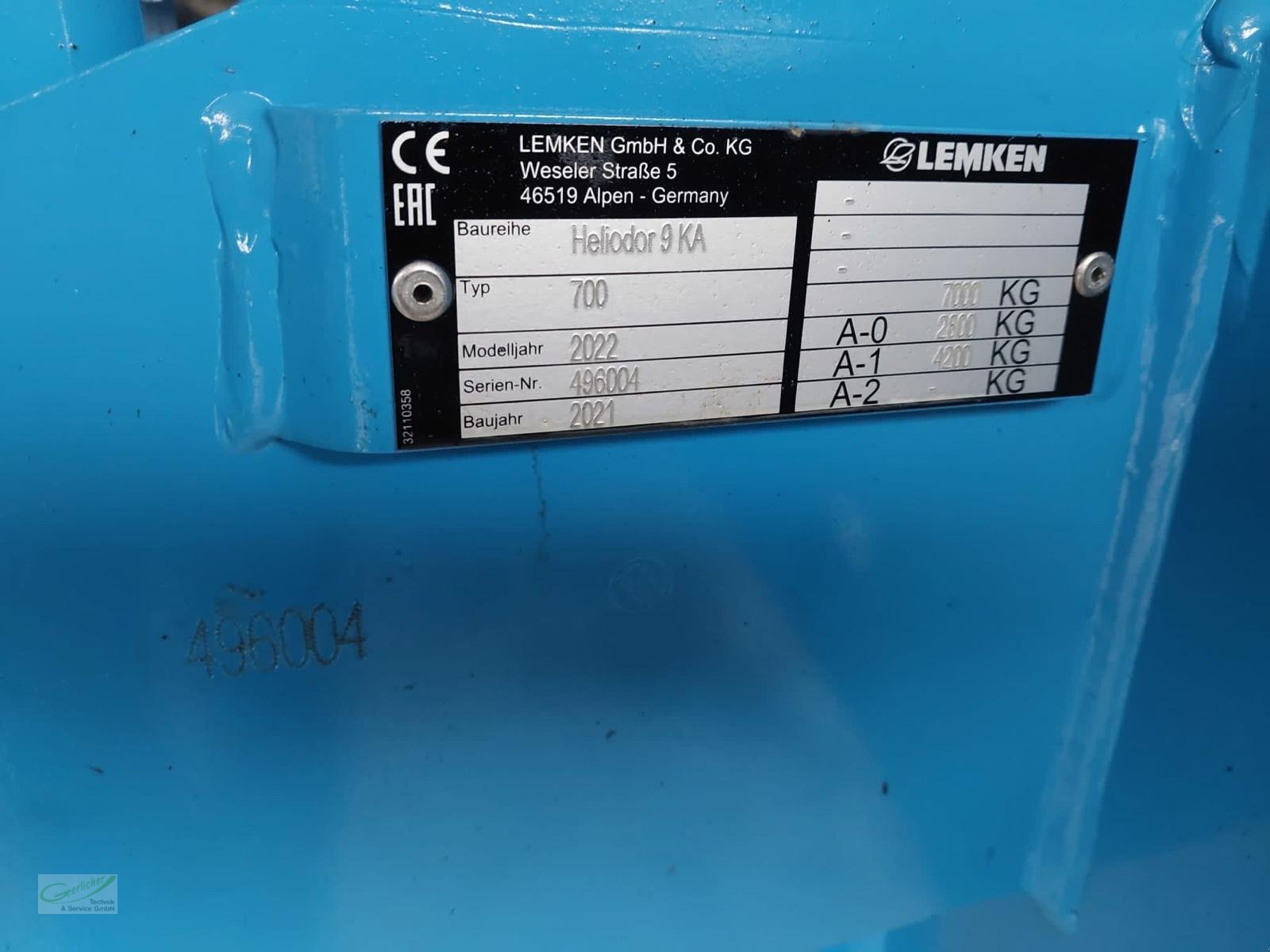 Kurzscheibenegge Türe ait Lemken Heliodor 9/700, Gebrauchtmaschine içinde Neustadt (resim 6)
