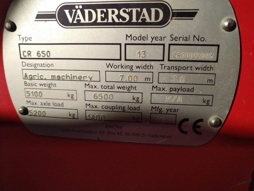 Kurzscheibenegge Türe ait Väderstad Carrier 650 Crosscutter Knife, Gebrauchtmaschine içinde Liebenwalde (resim 22)