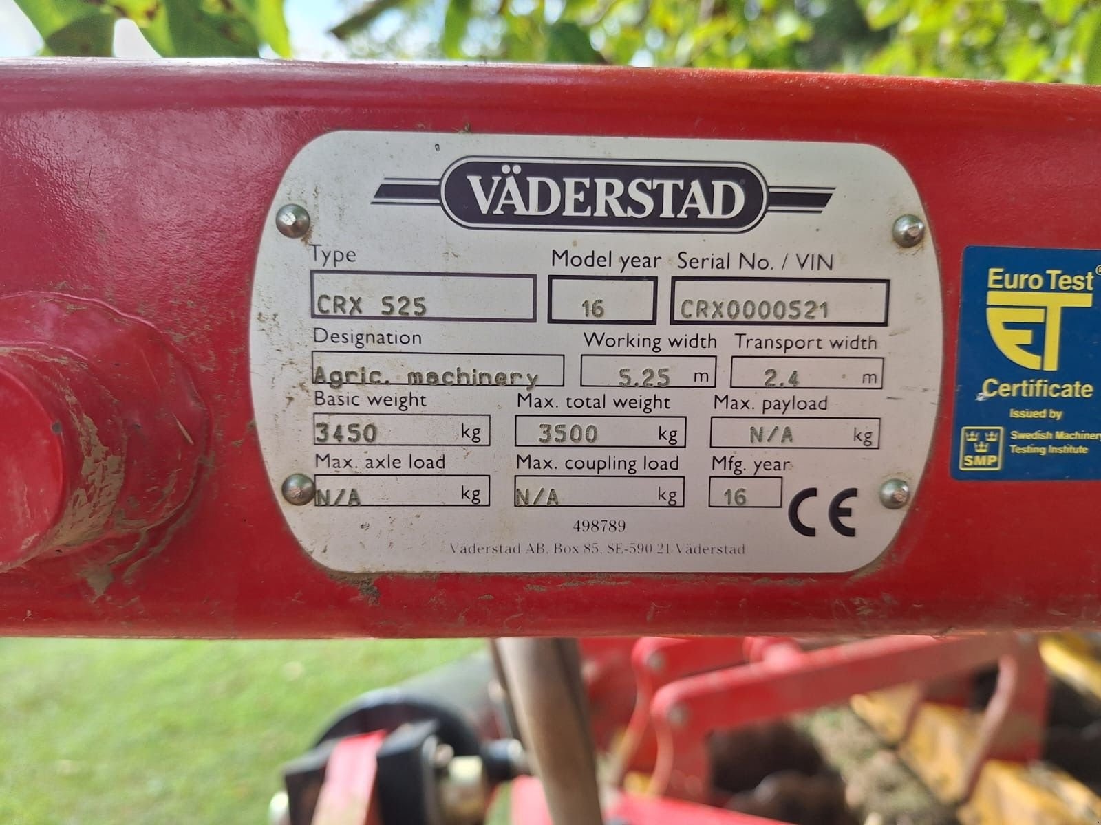 Kurzscheibenegge Türe ait Väderstad CRX 525, Gebrauchtmaschine içinde Harmannsdorf (resim 4)