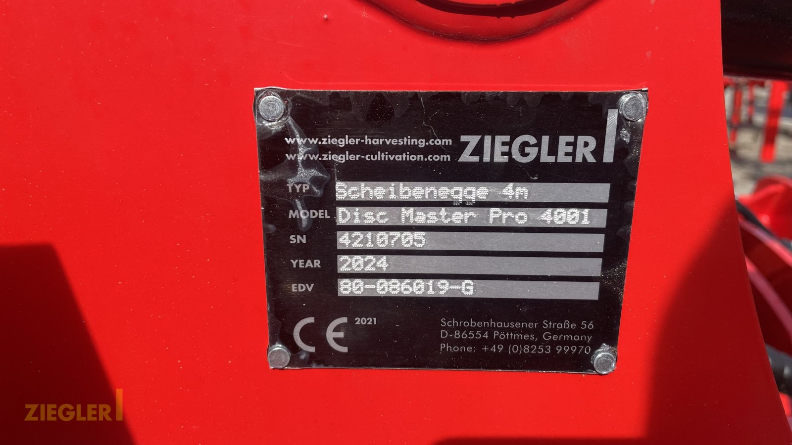 Kurzscheibenegge of the type Ziegler Disc Master Pro 4001, Gebrauchtmaschine in Pöttmes (Picture 5)