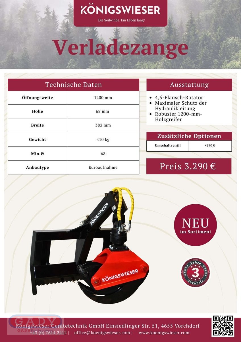 Ladekrane & Rückezange typu Sonstige Königswieser VLZ 1200, Neumaschine v Lebring (Obrázek 1)