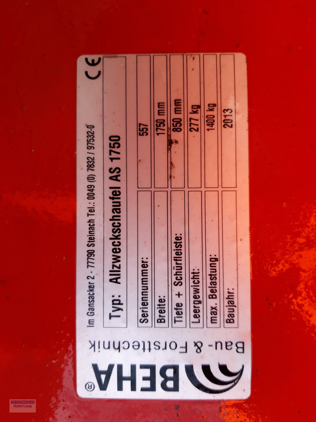 Ladeschaufel a típus BEHA AS 1750, Neumaschine ekkor: Gimpertshausen (Kép 1)