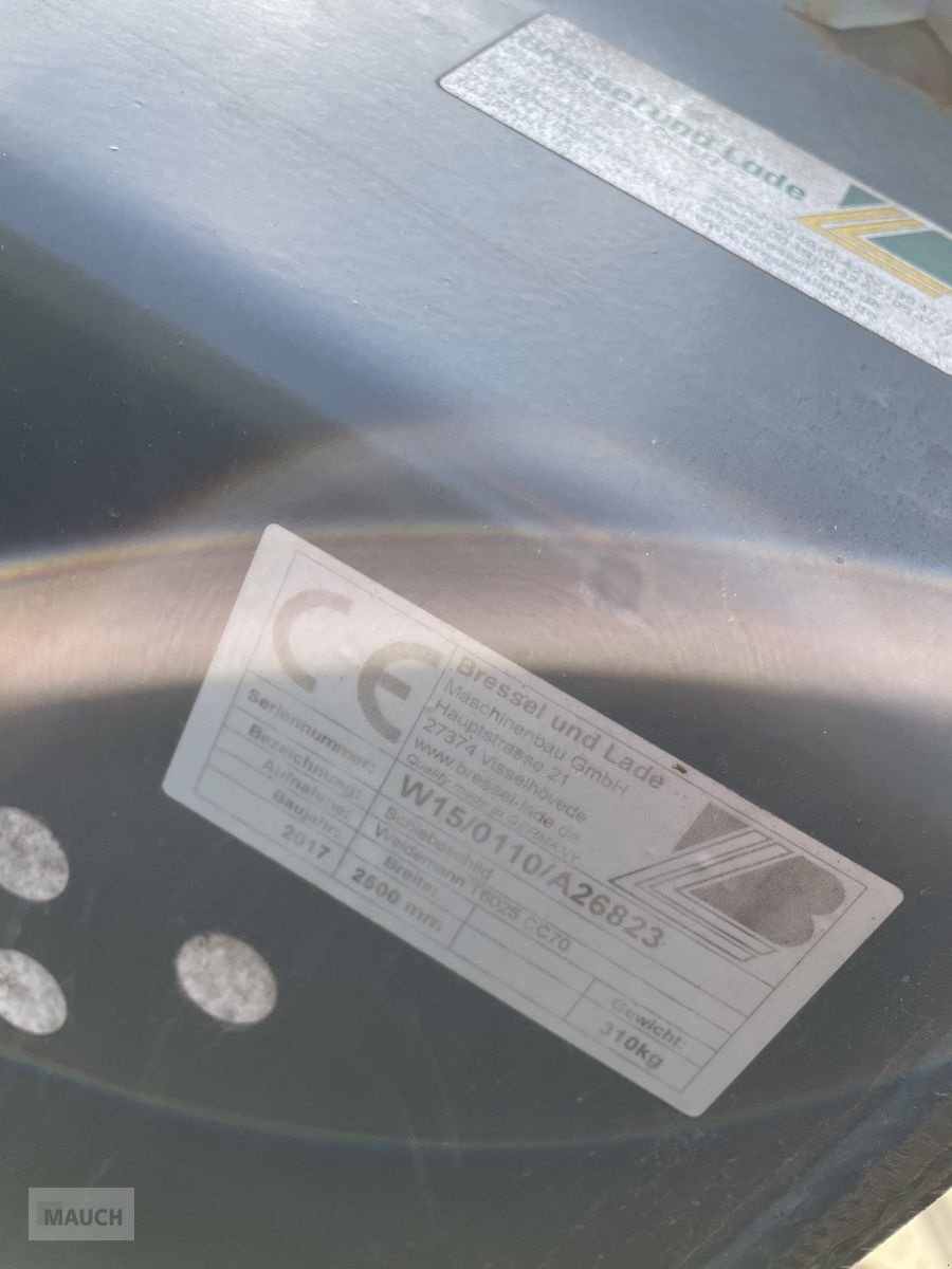 Ladeschaufel des Typs Bressel & Lade Schiebeschild / Materialschiebeschild 2500mm, Neumaschine in Burgkirchen (Bild 5)
