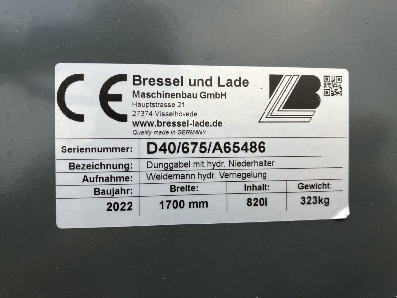 Ladeschaufel Türe ait Bressel & Lade VORS. DUNGGABEL 1700MM, Neumaschine içinde Grimma (resim 5)