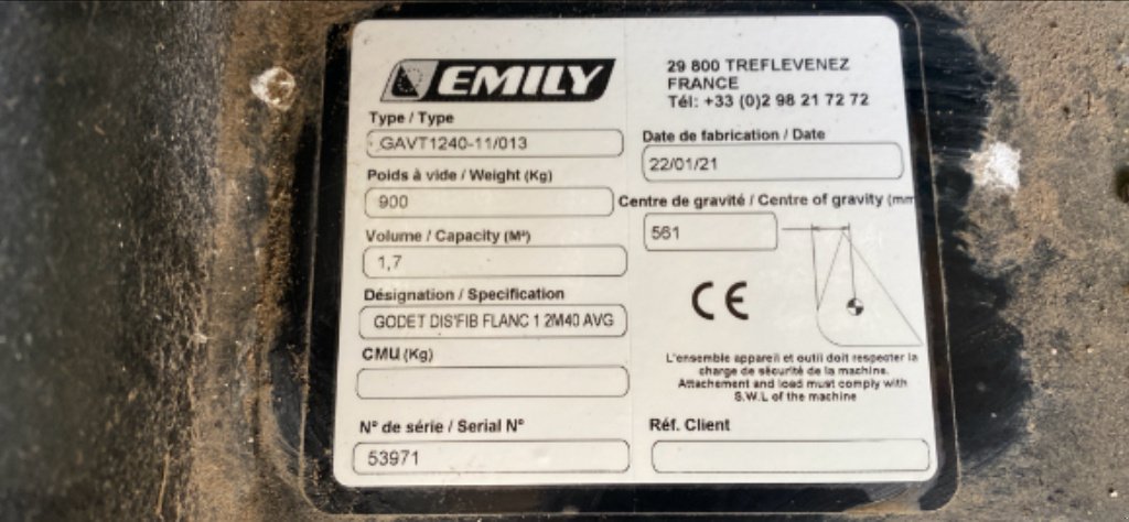 Ladeschaufel van het type Emily DIS’FIB FLANC AVG 2,4m, Gebrauchtmaschine in Calmont (Foto 5)
