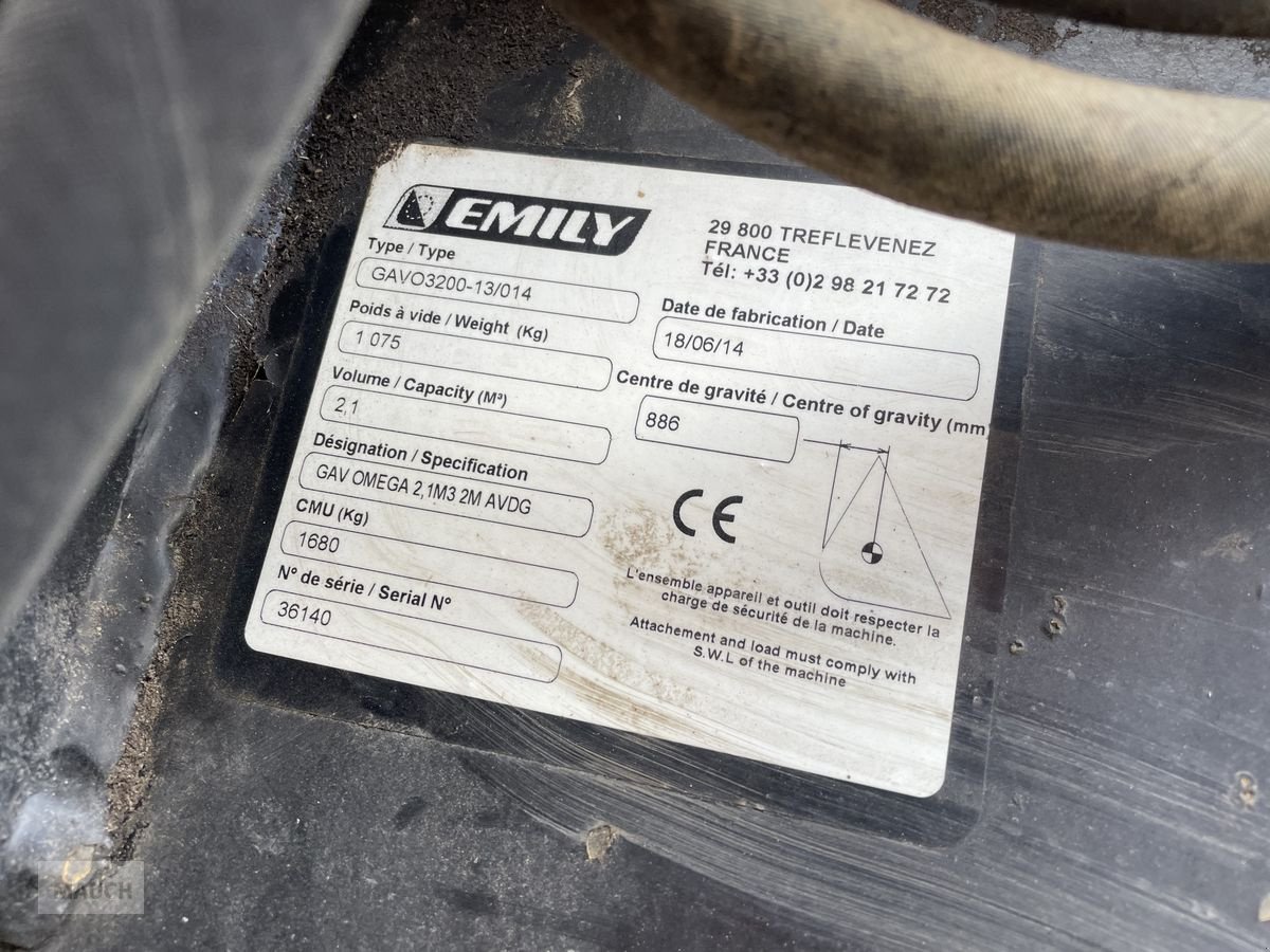 Ladeschaufel des Typs Emily Omega 2000mm Verteilschaufel 2,1m³ Volvoaufnahme, Gebrauchtmaschine in Burgkirchen (Bild 7)