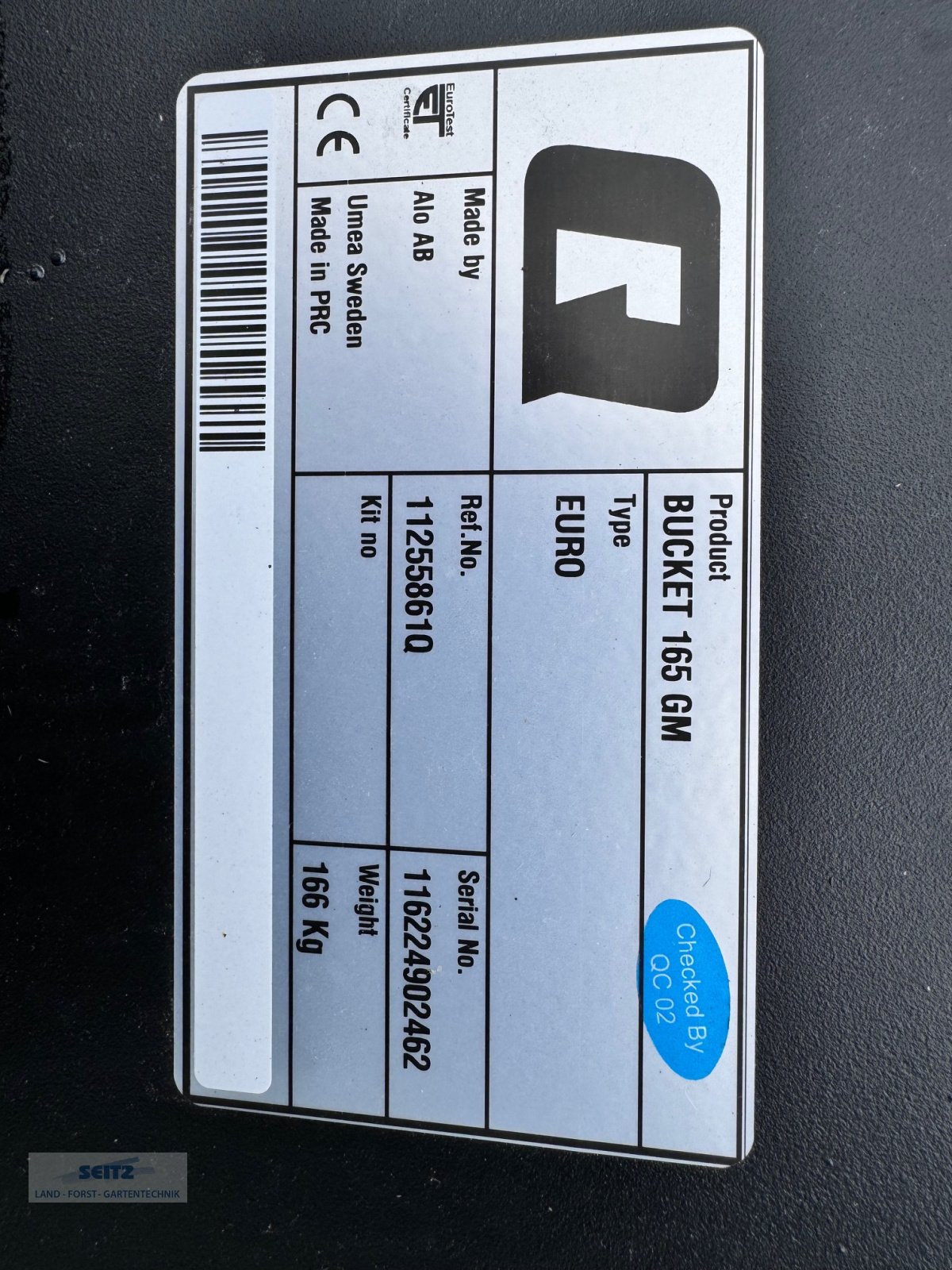 Ladeschaufel a típus Quicke GM 165, Neumaschine ekkor: Lindenfels-Glattbach (Kép 3)