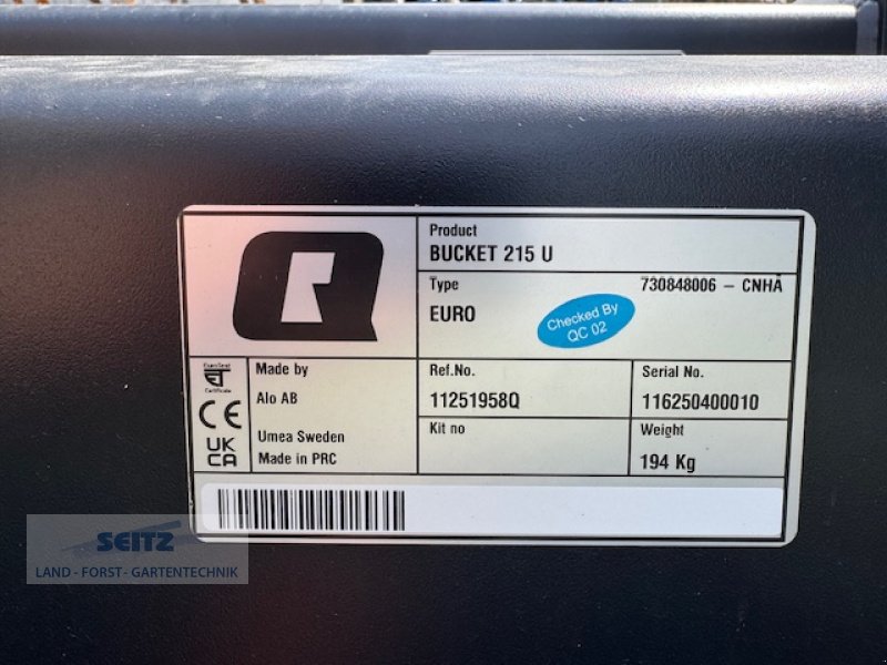 Ladeschaufel des Typs Quicke U 215, Neumaschine in Lindenfels-Glattbach (Bild 4)