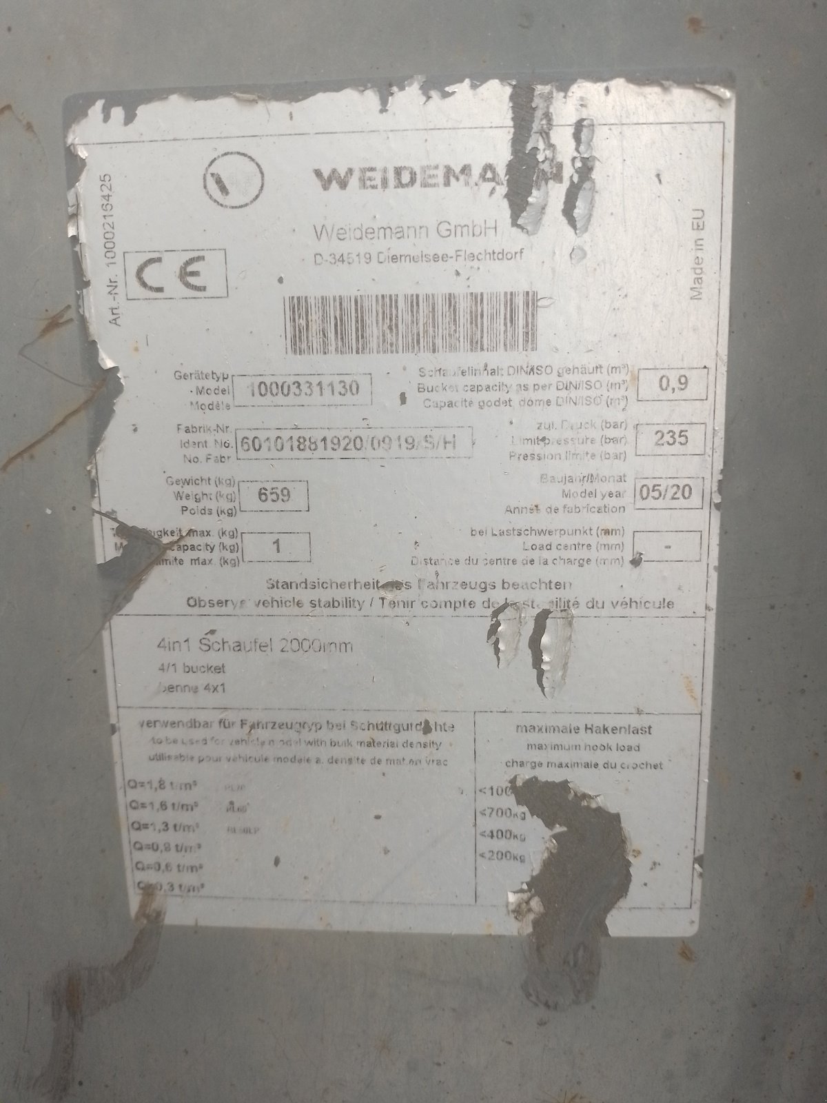 Ladeschaufel Türe ait Wacker Neuson Wacker Neuson, Zwickschaufel, 4in1-Schaufel, Erdschaufel,Schaufel, Gebrauchtmaschine içinde Bad Kötzting (resim 6)