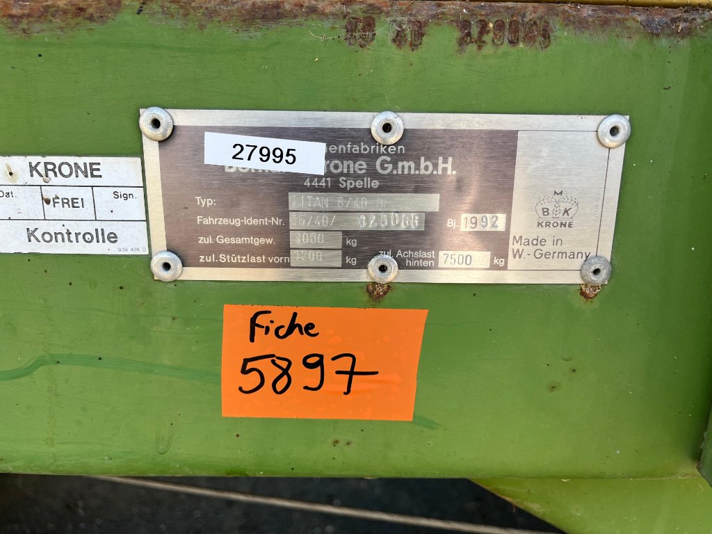 Ladewagen typu Krone TITAN 6/40 GL, Gebrauchtmaschine v LACAPELLE-MARIVAL (Obrázek 11)