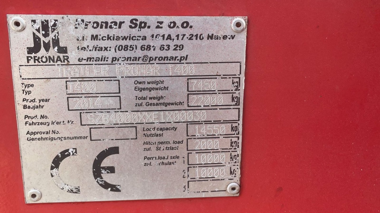 Ladewagen типа PRONAR T-400 store hjul og hydraulisk forsmæk, Gebrauchtmaschine в Kongerslev (Фотография 10)