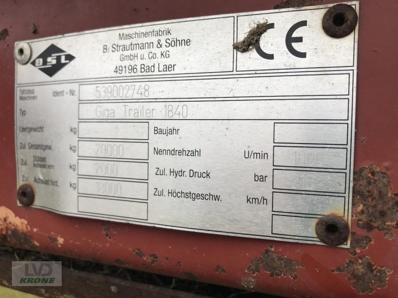 Ladewagen typu Strautmann Giga Trailer 1840, Gebrauchtmaschine v Spelle (Obrázek 13)