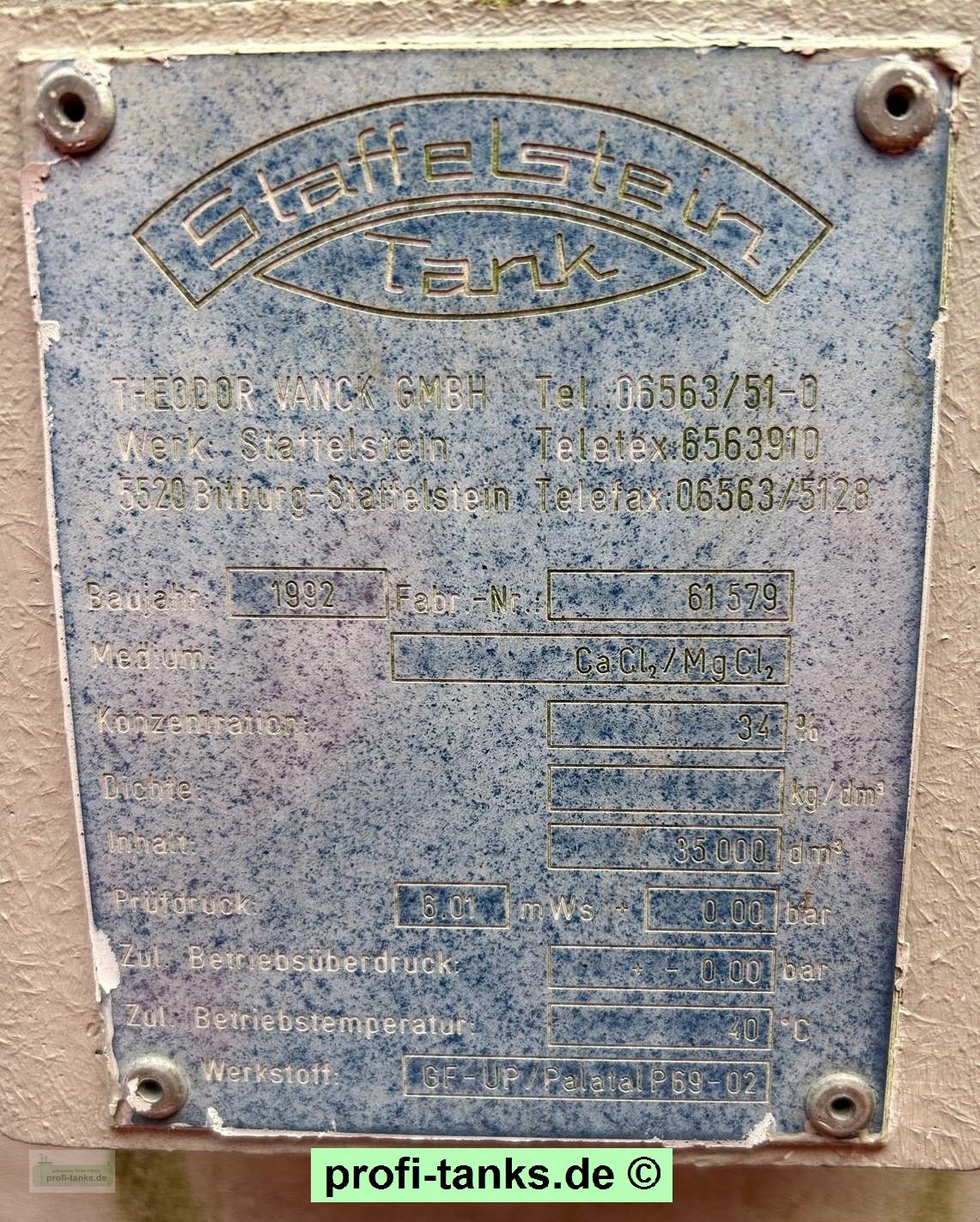 Lagertank του τύπου Sonstige P445 gebrauchter 35.000 L Polyestertank Regenwassertank Soletank, Gebrauchtmaschine σε Hillesheim (Φωτογραφία 7)
