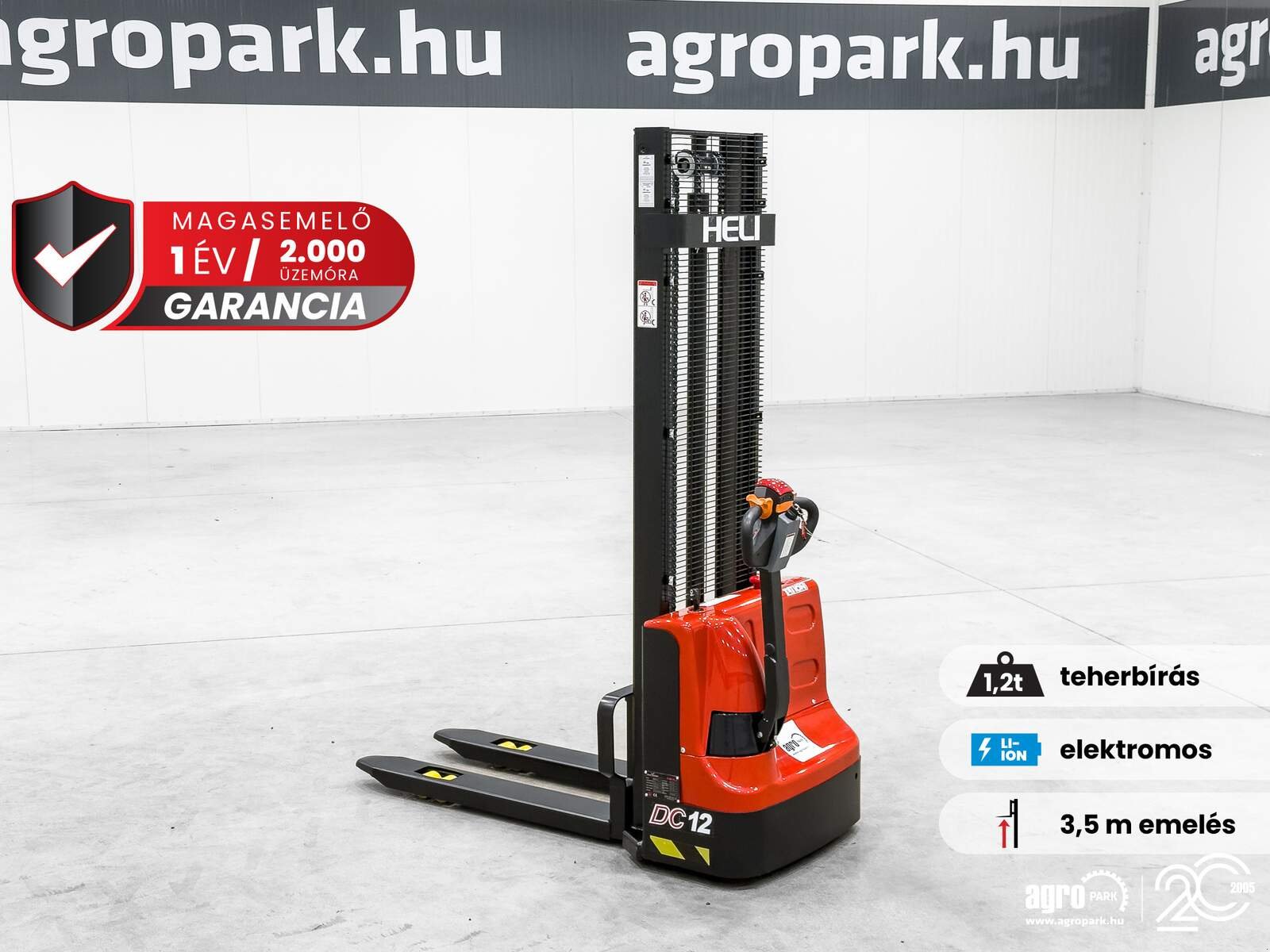 Lagertechnik & Stapeln типа Heli 1,2 ton Li-ion electric pedestrian pallet stacker with 3,5 meter lift, Gebrauchtmaschine в Csengele (Фотография 1)
