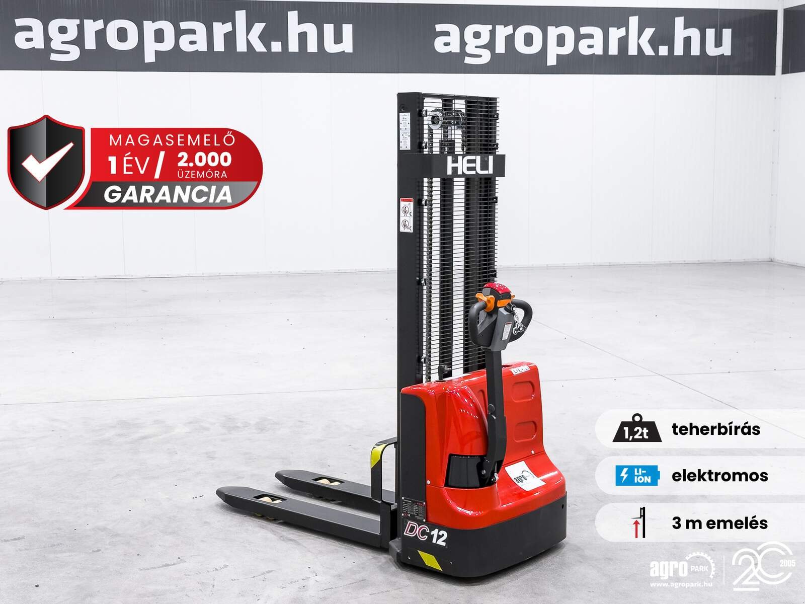 Lagertechnik & Stapeln типа Heli 1,2 ton Li-ion electric pedestrian pallet stacker with 3 meter lift, Gebrauchtmaschine в Csengele (Фотография 1)