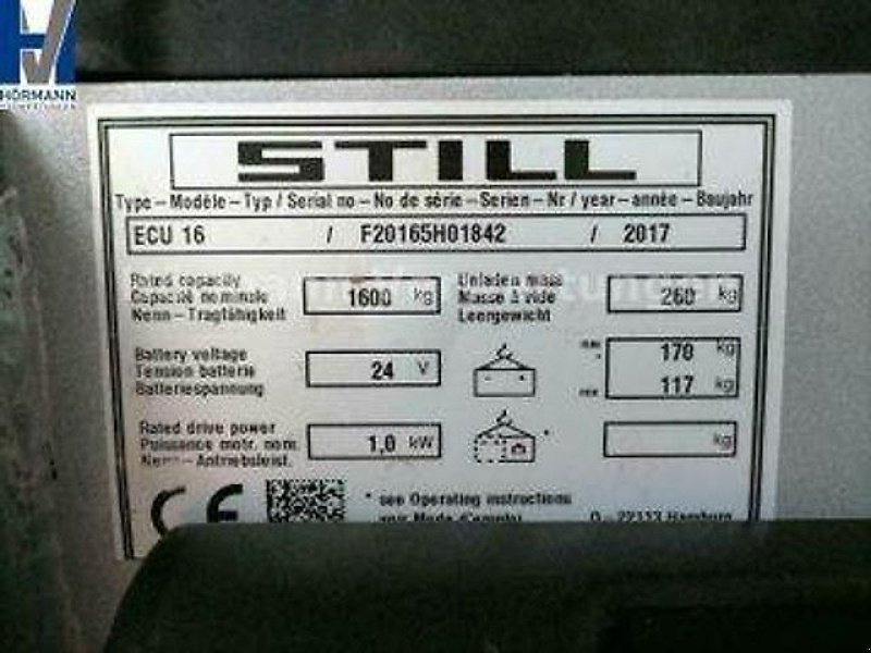 Lagertechnik & Transportieren typu Still ECU 16 Niederhubwagen/Ameise, Gebrauchtmaschine v Bellenberg (Obrázek 6)