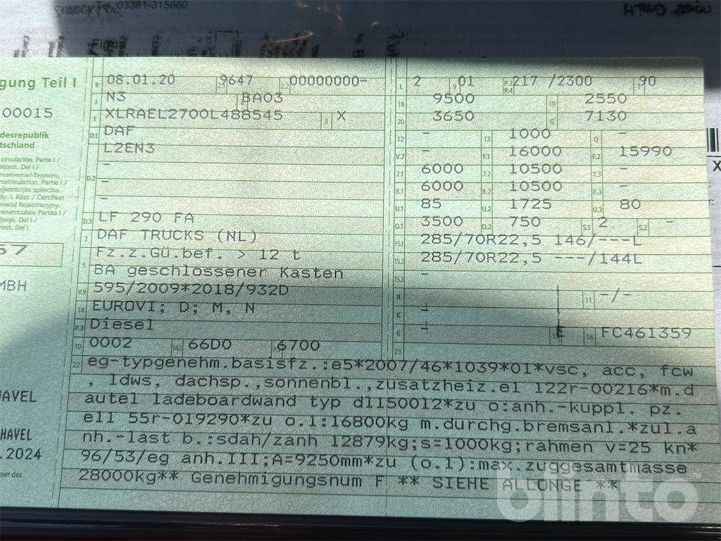 LKW типа DAF LF 290 FA, Gebrauchtmaschine в Düsseldorf (Фотография 5)