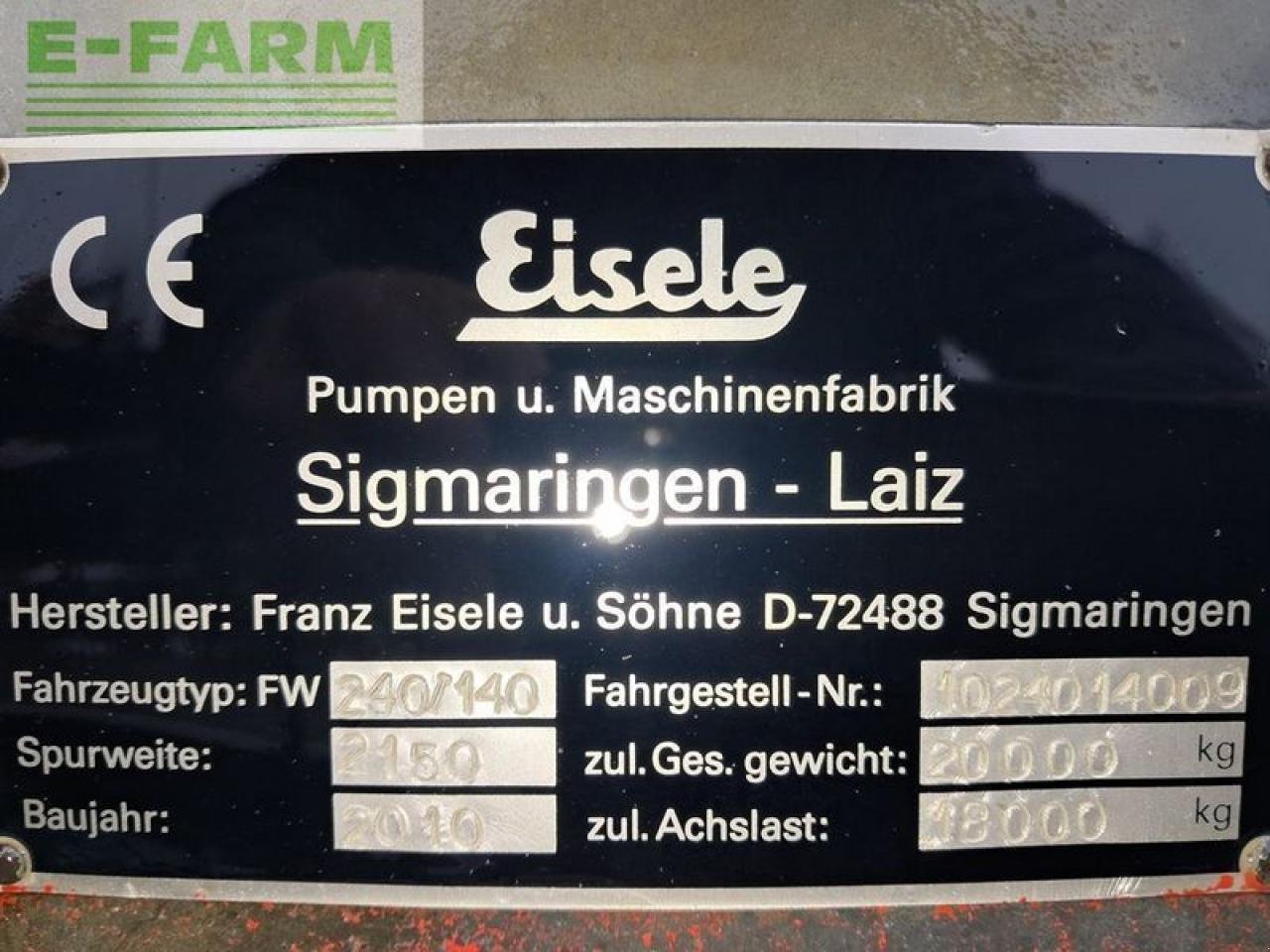 LKW типа Eisele fw240/140 tandemfass, Gebrauchtmaschine в SANKT MARIENKIRCHEN BEI SCHÄRDING (Фотография 11)