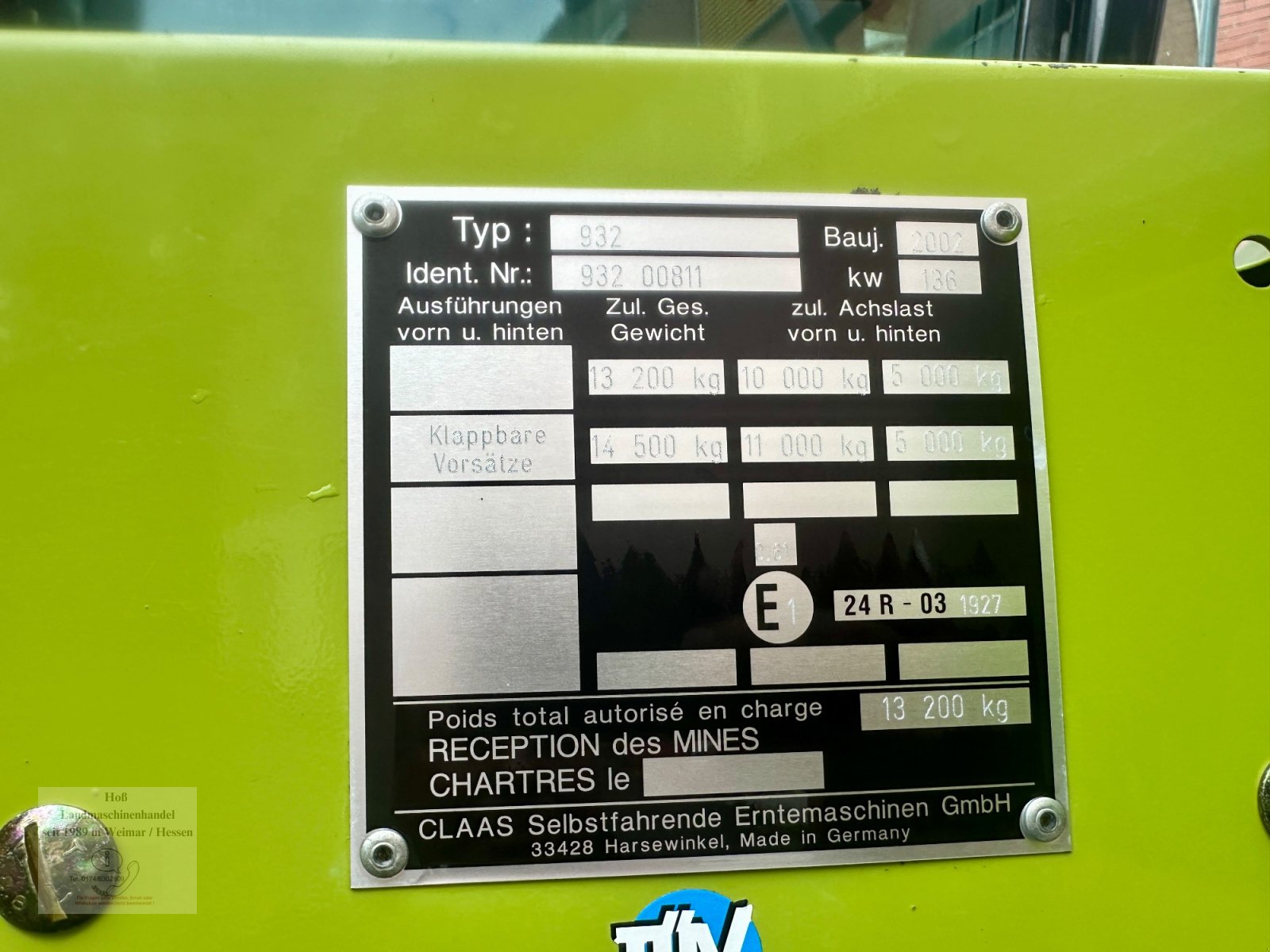 Mähdrescher Türe ait CLAAS Medion 310, SW C 420, 1.570 Motorstunden, 1 Hd, Klima, 3-D ( Do 88 98 ), Gebrauchtmaschine içinde Weimar/Hessen (resim 13)