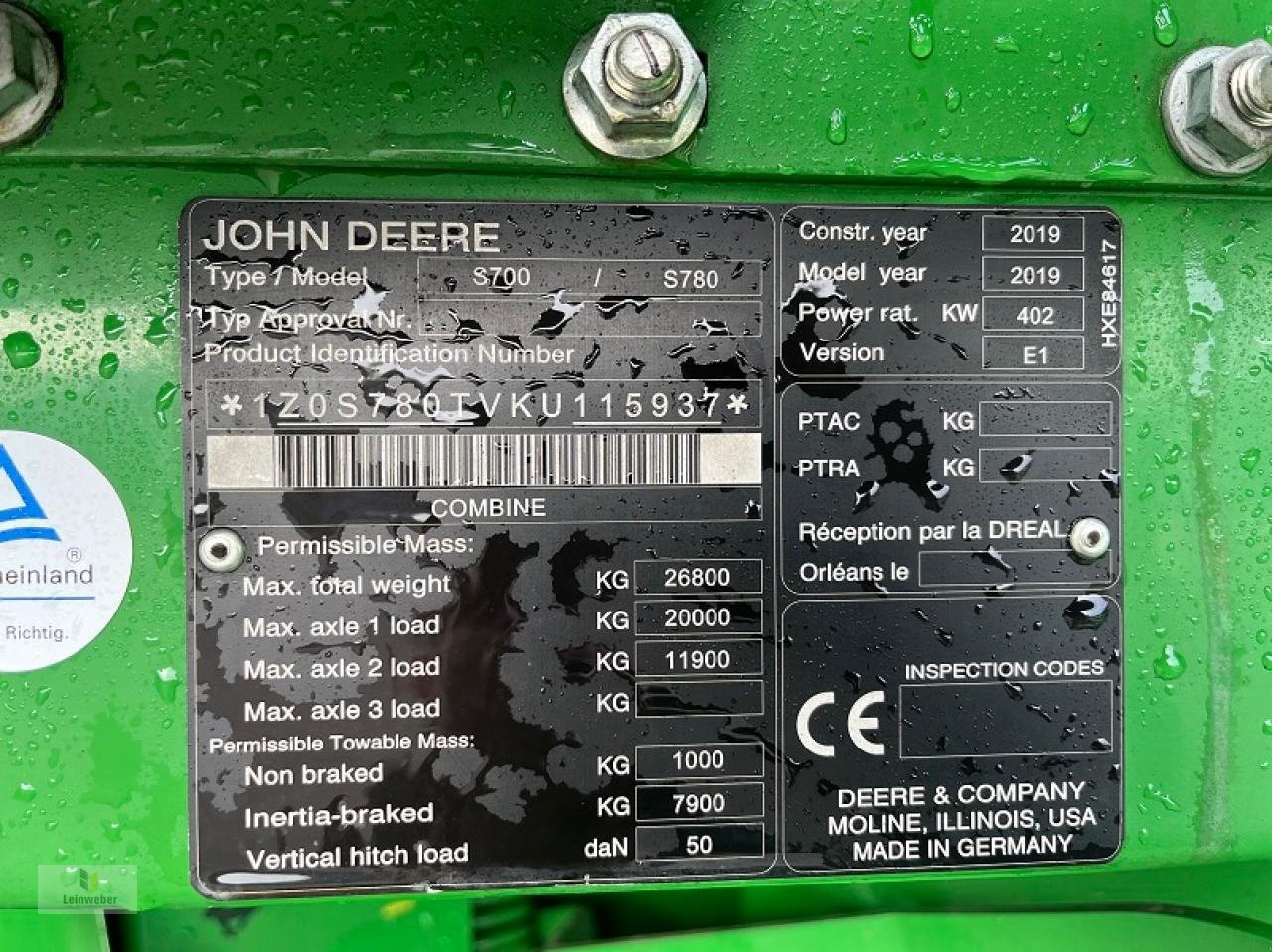 Mähdrescher of the type John Deere S 780i, Gebrauchtmaschine in Neuhof - Dorfborn (Picture 10)