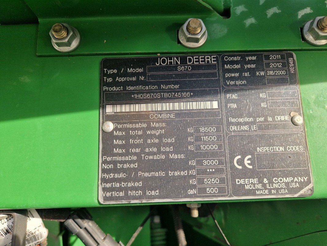 Mähdrescher tip John Deere S670 MY12, Gebrauchtmaschine in Neubrandenburg (Poză 17)