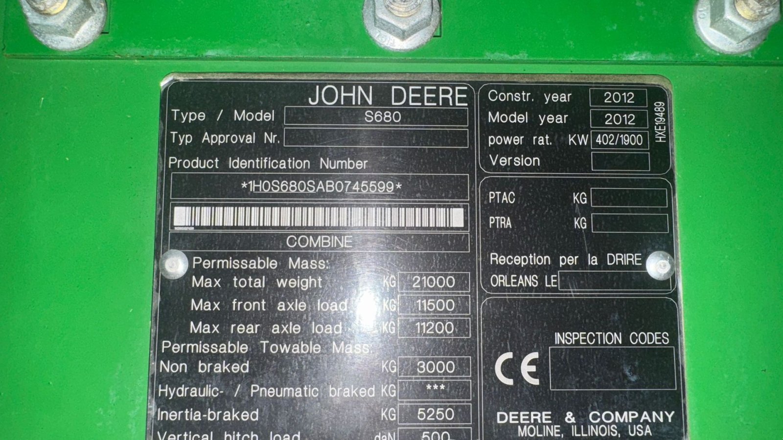 Mähdrescher des Typs John Deere S680i, Gebrauchtmaschine in Holstebro (Bild 3)