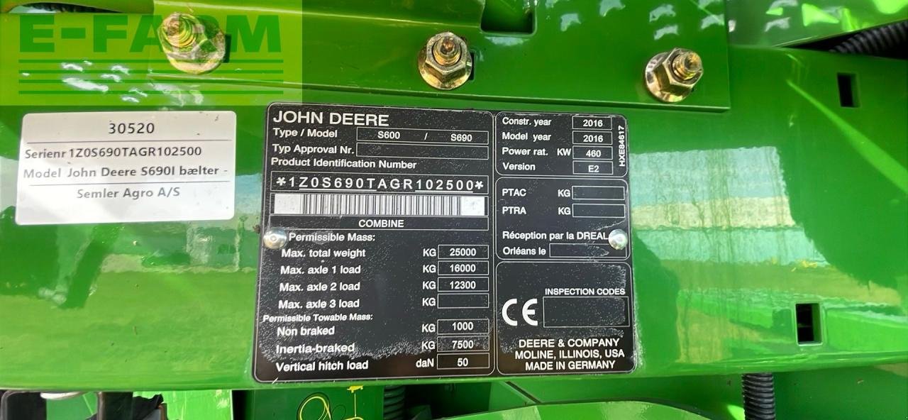 Mähdrescher του τύπου John Deere S690, Gebrauchtmaschine σε BRAMMING (Φωτογραφία 12)