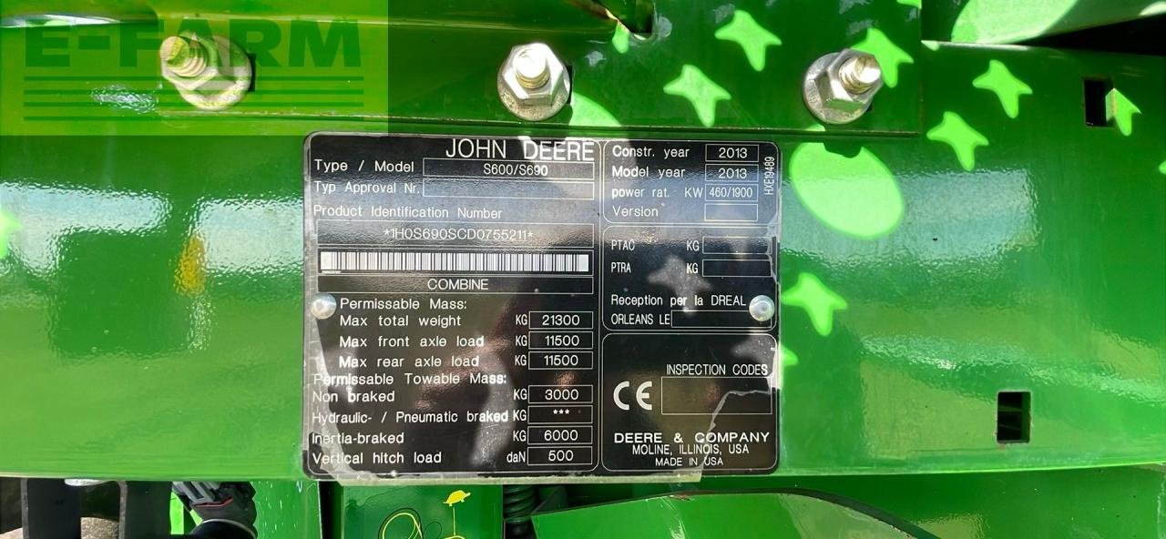 Mähdrescher typu John Deere S690, Gebrauchtmaschine v BRAMMING (Obrázek 12)