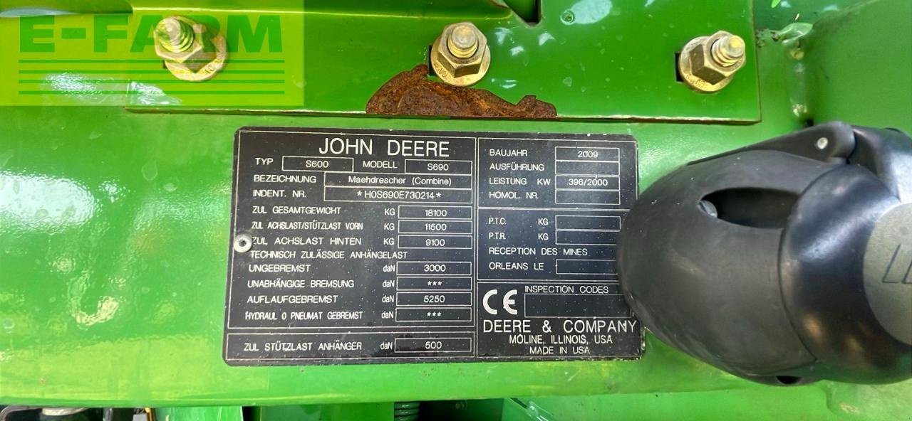 Mähdrescher tip John Deere S690, Gebrauchtmaschine in BRAMMING (Poză 11)