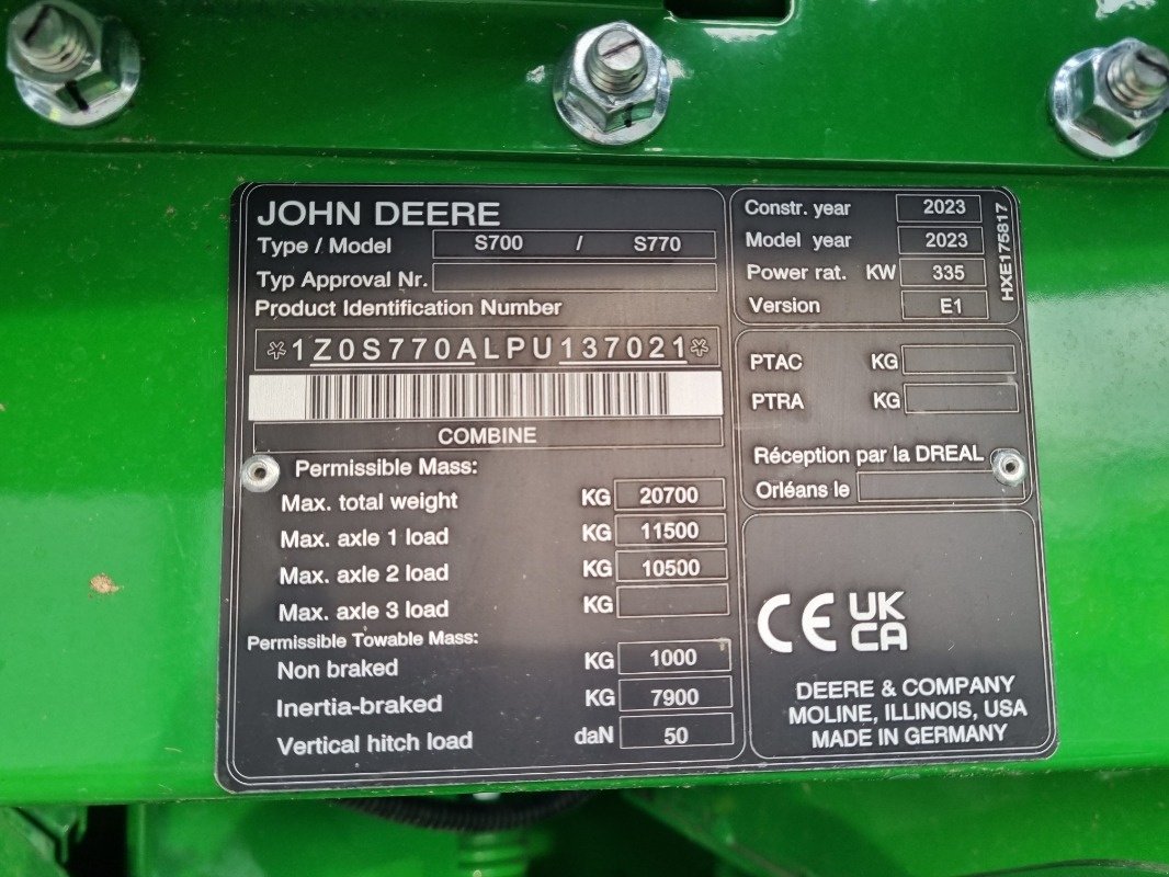 Mähdrescher типа John Deere S770 MY23 ProD 30, Vorführmaschine в Neubrandenburg (Фотография 9)