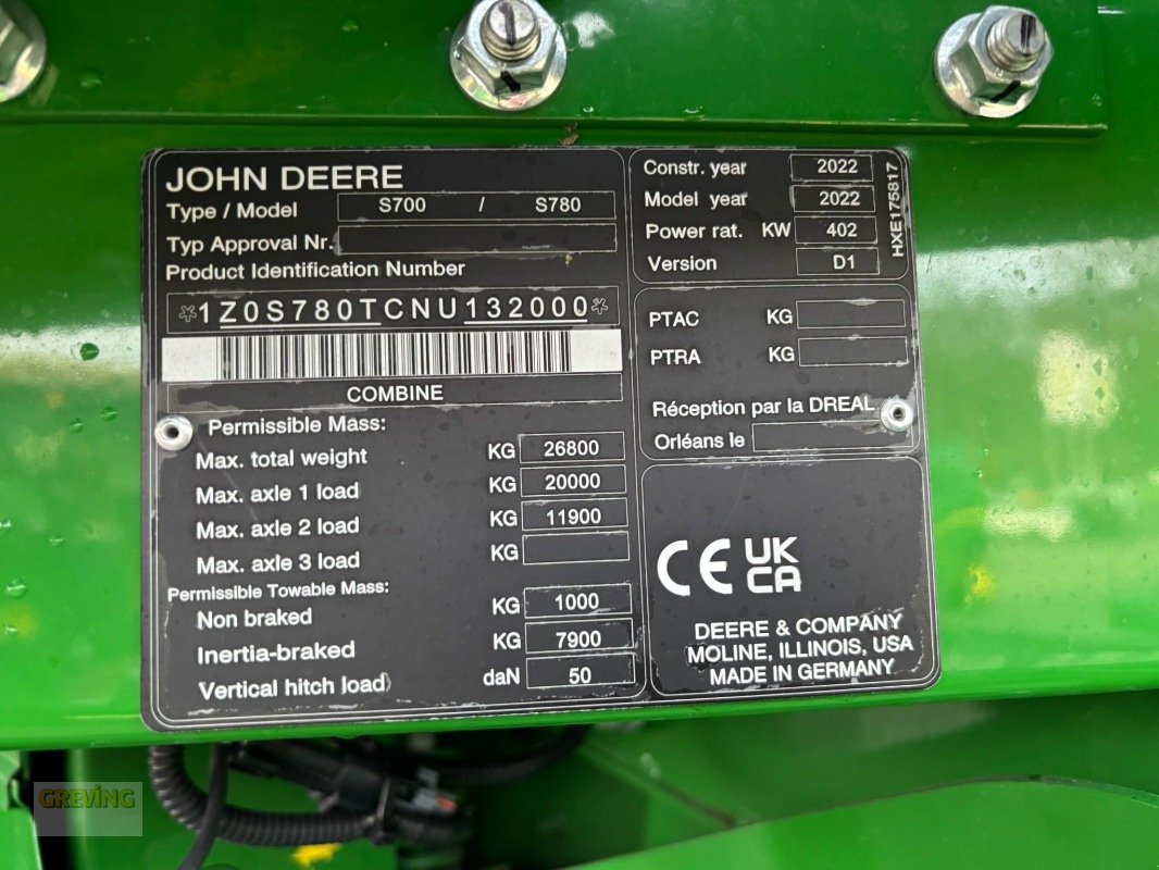 Mähdrescher of the type John Deere S780i ProDrive 40 km/h inkl. 730X Schneidwerk, Gebrauchtmaschine in Ahaus (Picture 24)