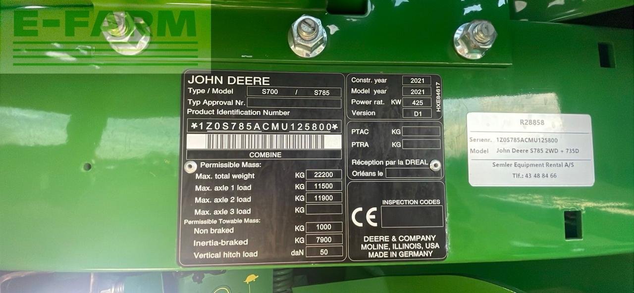 Mähdrescher des Typs John Deere S785, Gebrauchtmaschine in BRAMMING (Bild 12)