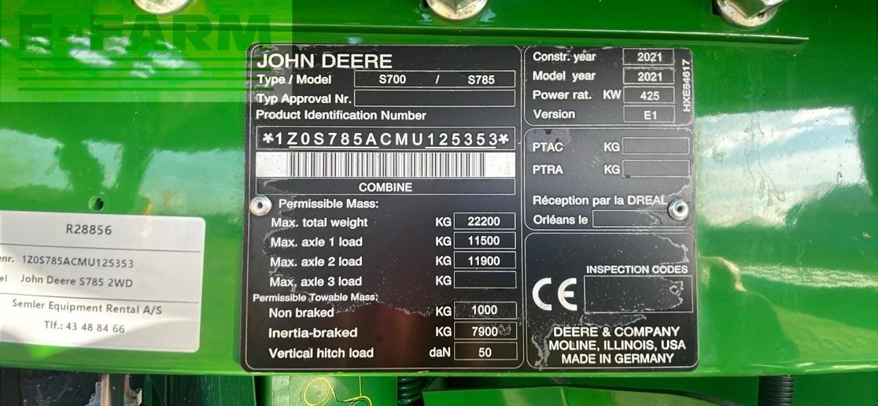 Mähdrescher del tipo John Deere S785, Gebrauchtmaschine In BRAMMING (Immagine 12)