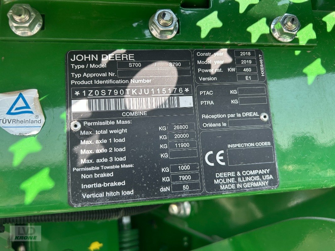 Mähdrescher typu John Deere S790, Gebrauchtmaschine v Groß Munzel (Obrázek 18)