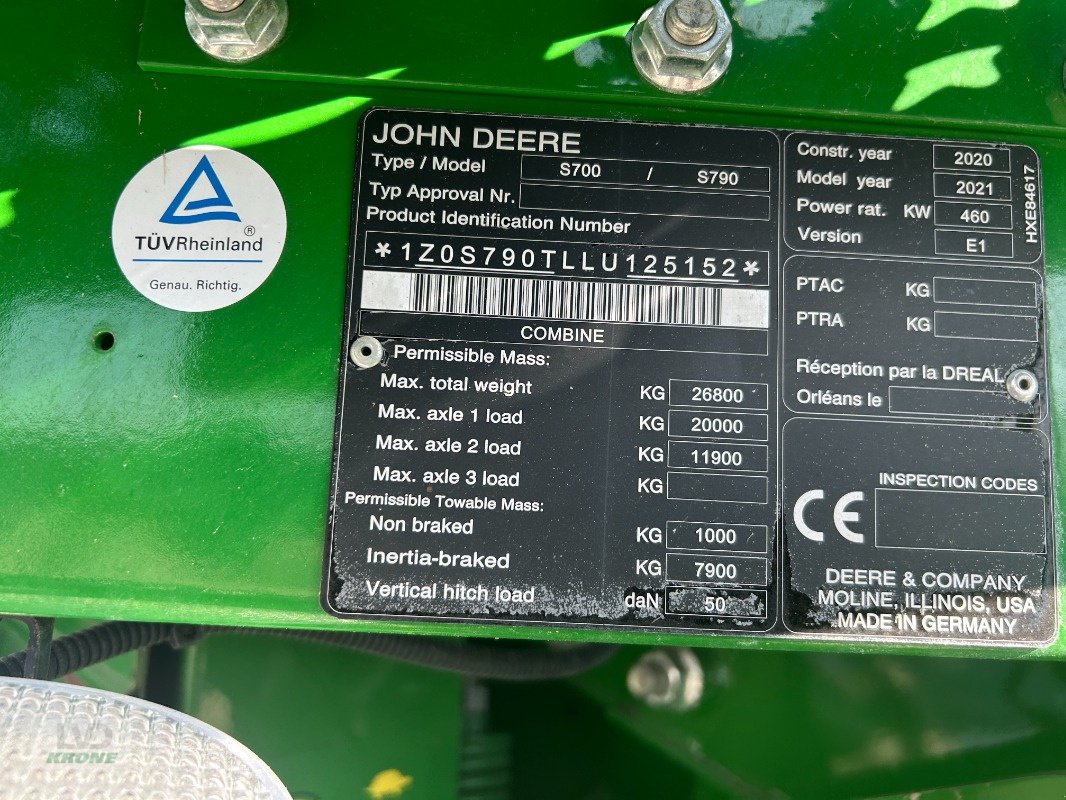 Mähdrescher tip John Deere S790, Gebrauchtmaschine in Haverlah (Poză 23)
