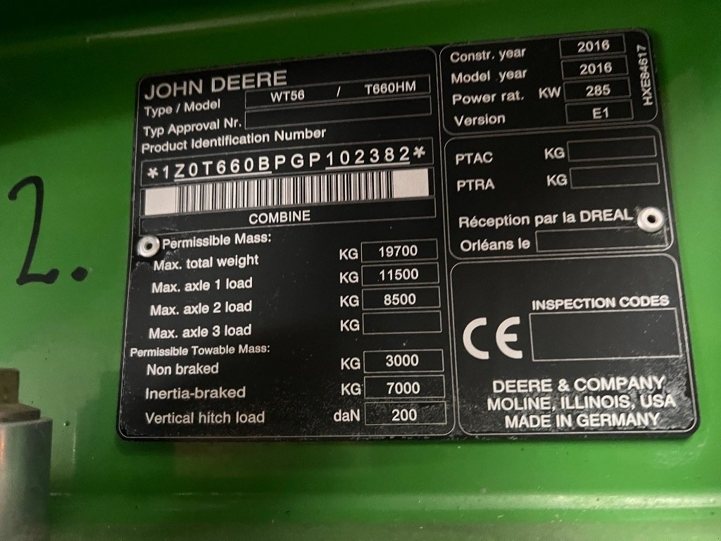 Mähdrescher van het type John Deere T 660 i, Gebrauchtmaschine in Mern (Foto 4)
