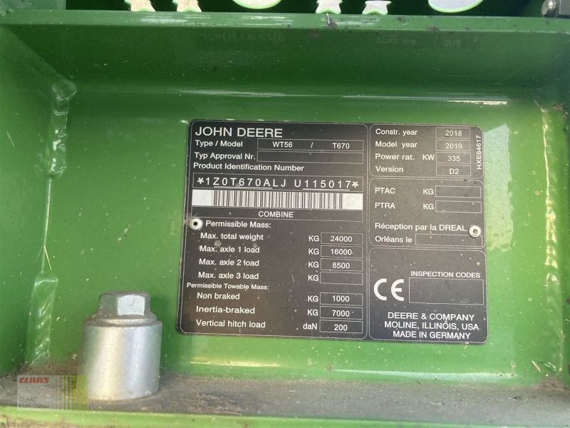 Mähdrescher del tipo John Deere T 670 I ALLRAD   4 WD, Gebrauchtmaschine In Wülfershausen a.d.Saale (Immagine 19)