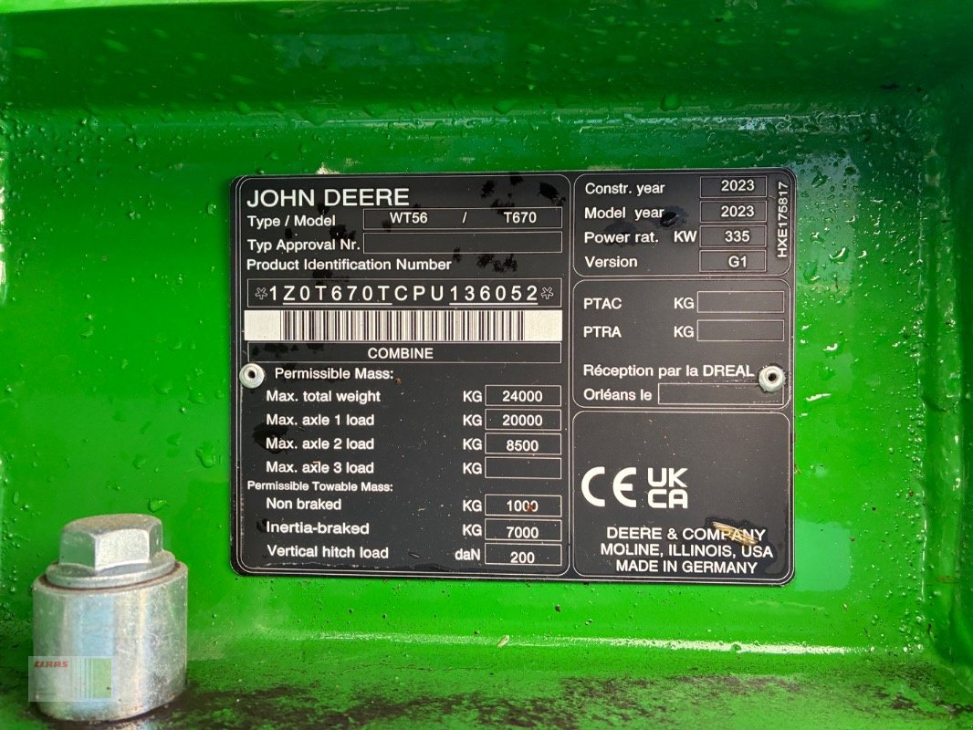Mähdrescher tip John Deere T 670 i Raupe, Gebrauchtmaschine in Bordesholm (Poză 23)