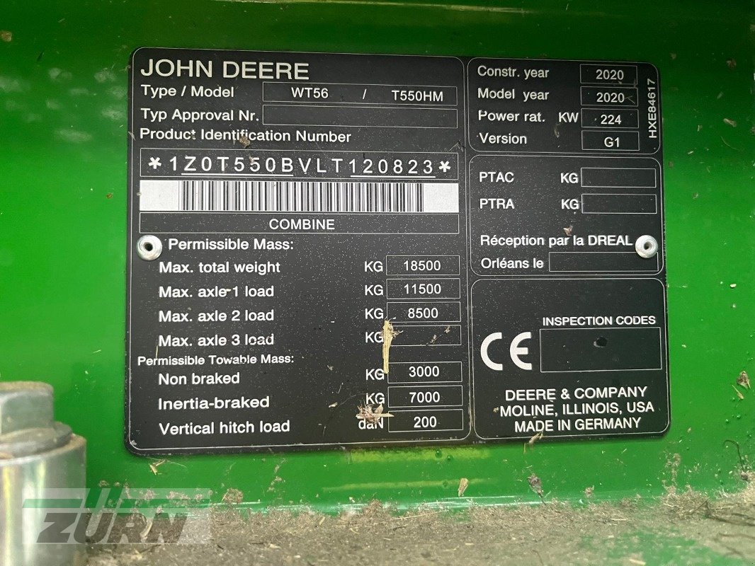 Mähdrescher za tip John Deere T550i HM, Gebrauchtmaschine u Kanzach (Slika 28)